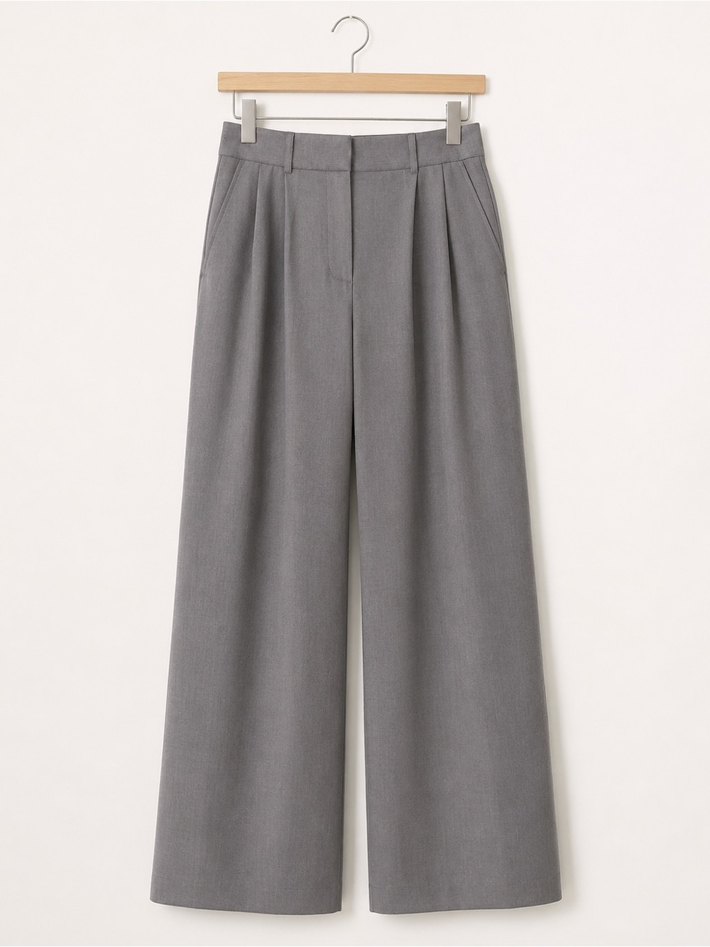 Free Shipping Abercrombie & Fitch Gray Tailored Wide-Leg Trousers
